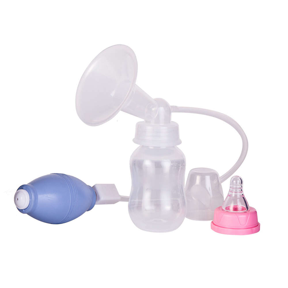 Multifunction 120ml Manual Feeding Breast Pump with Lid - Blue