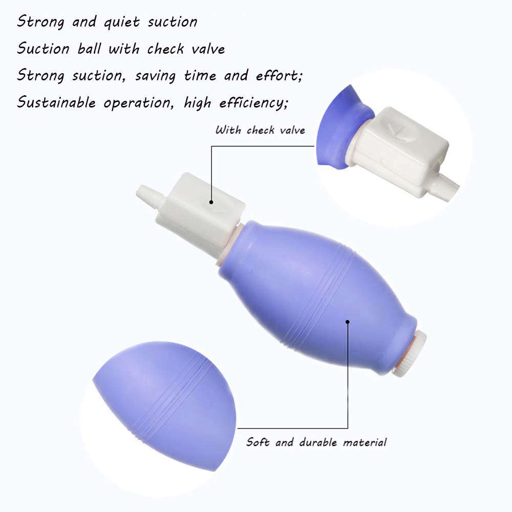 Multifunction 120ml Manual Feeding Breast Pump with Lid - Blue