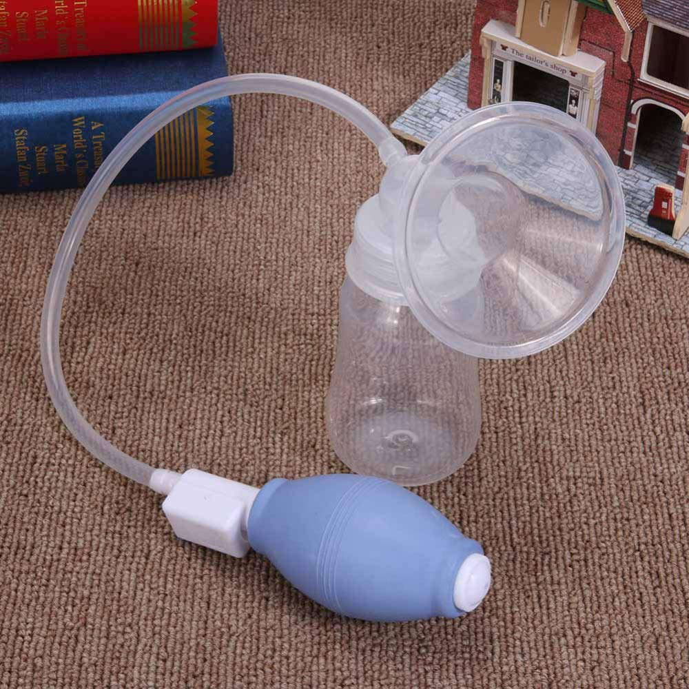 Multifunction 120ml Manual Feeding Breast Pump with Lid - Blue