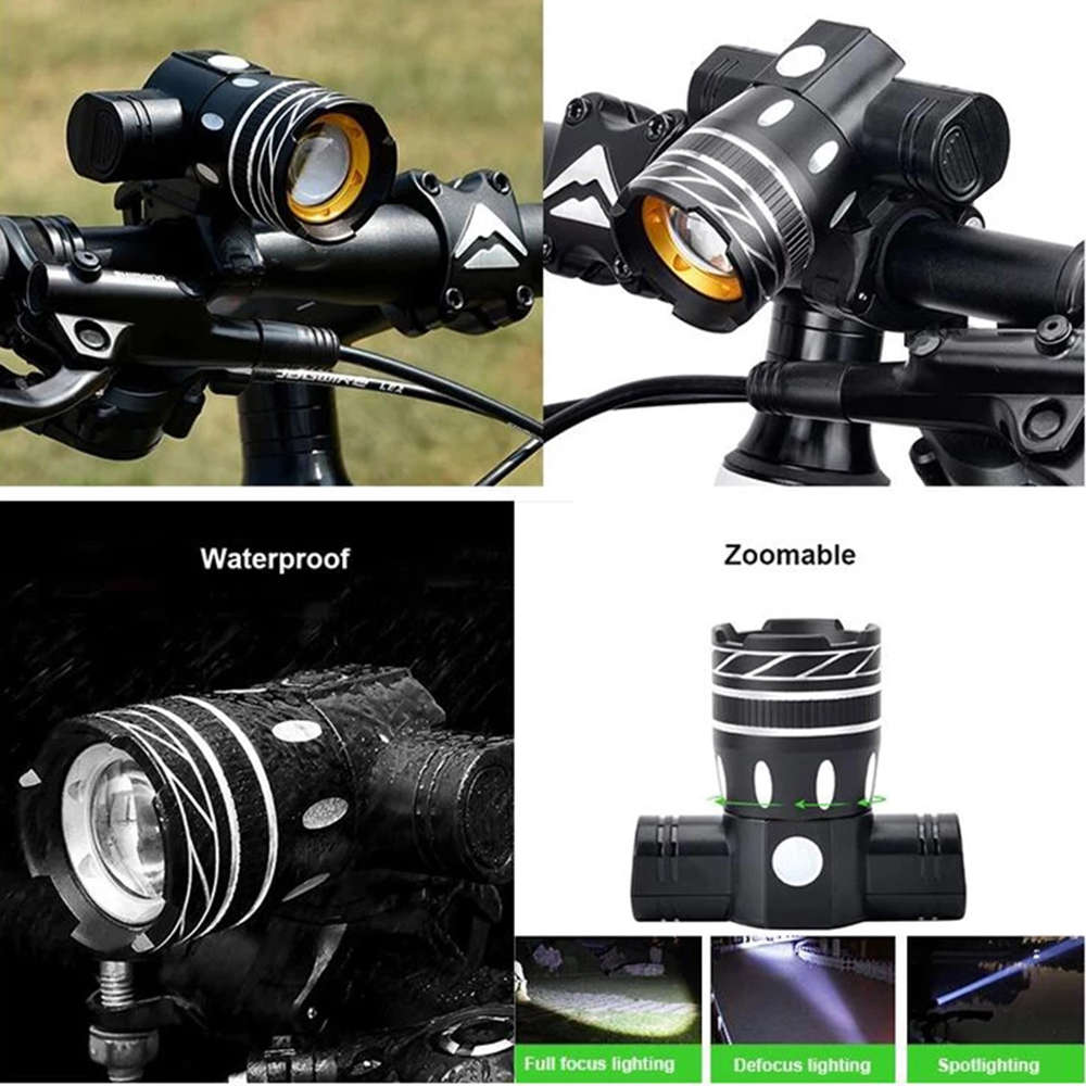 Adjustable 3 Modes Non-slip Focus Design Highlight LED Bicycle Headlight