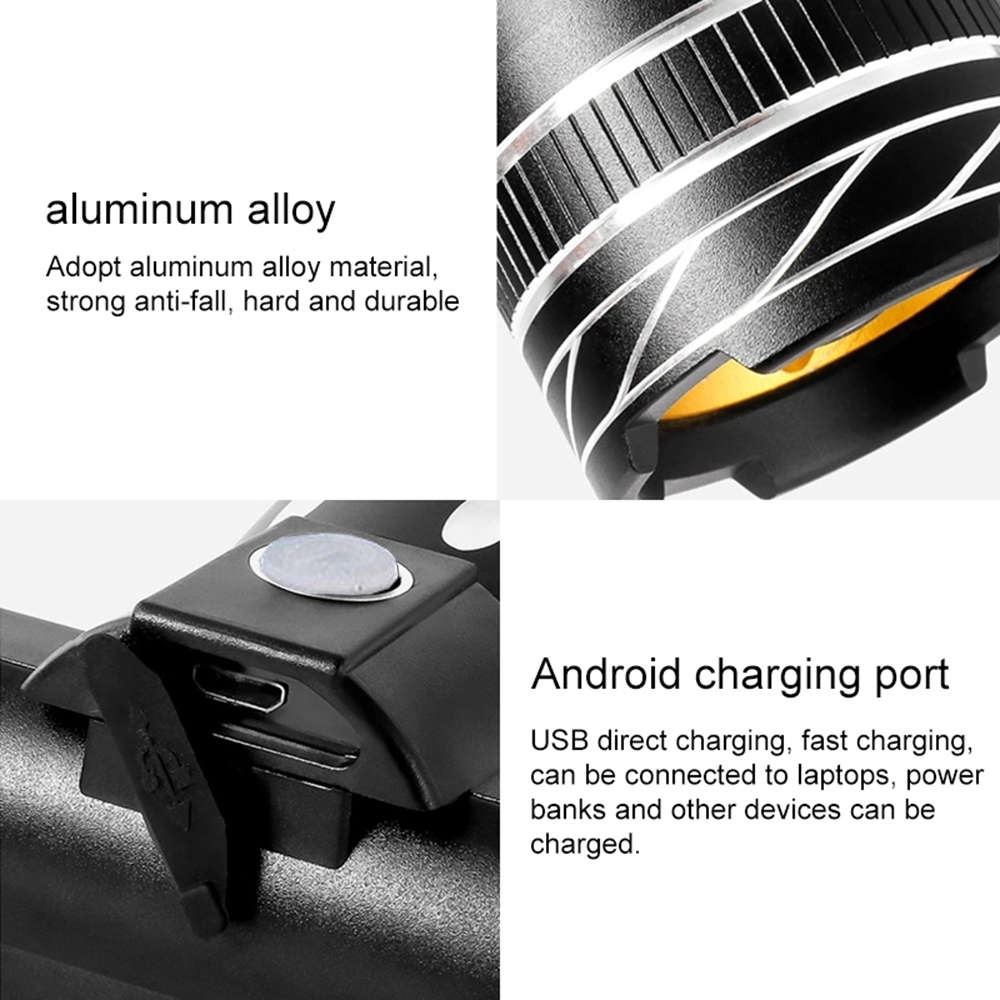 Adjustable 3 Modes Non-slip Focus Design Highlight LED Bicycle Headlight