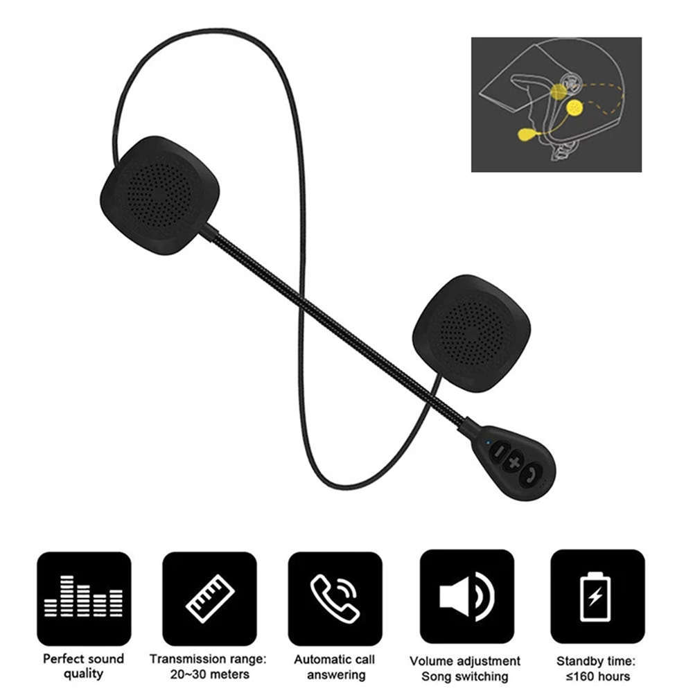 Ultra-thin Bluetooth 5.0 Motorcycle Helmet Wireless Headset