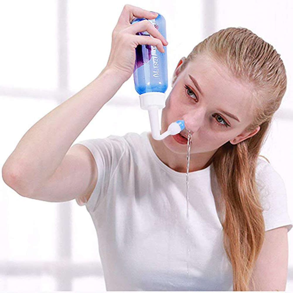Nose Wash System for Sinus Allergies Relief and Nasal Pressure - Neti Pot