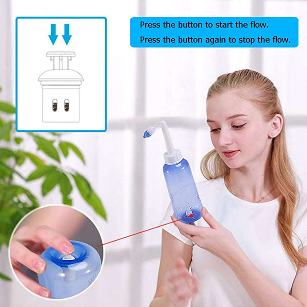 Portable 300ml Wash Bottle Nasal Rinse Kit Bottle Nasal Irrigation