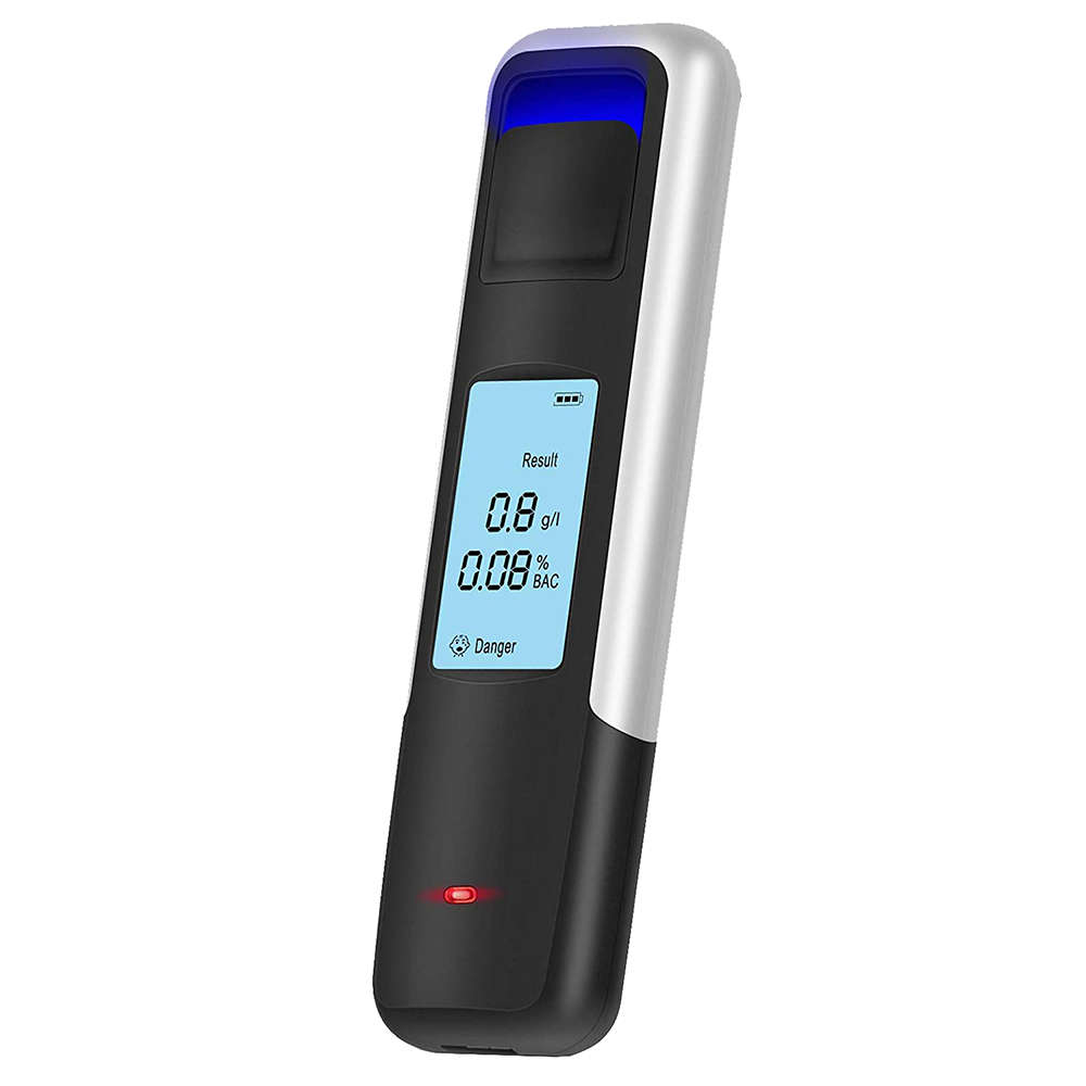 Non-Contact Alcohol Breath Tester With Digital Display Screen - Silver