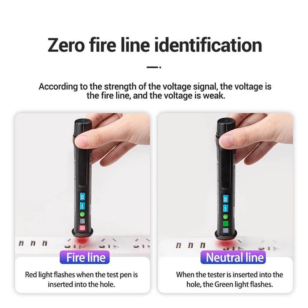 Multi-Function 12V-1000V Pen Style Non-Contact AC Voltage Detector