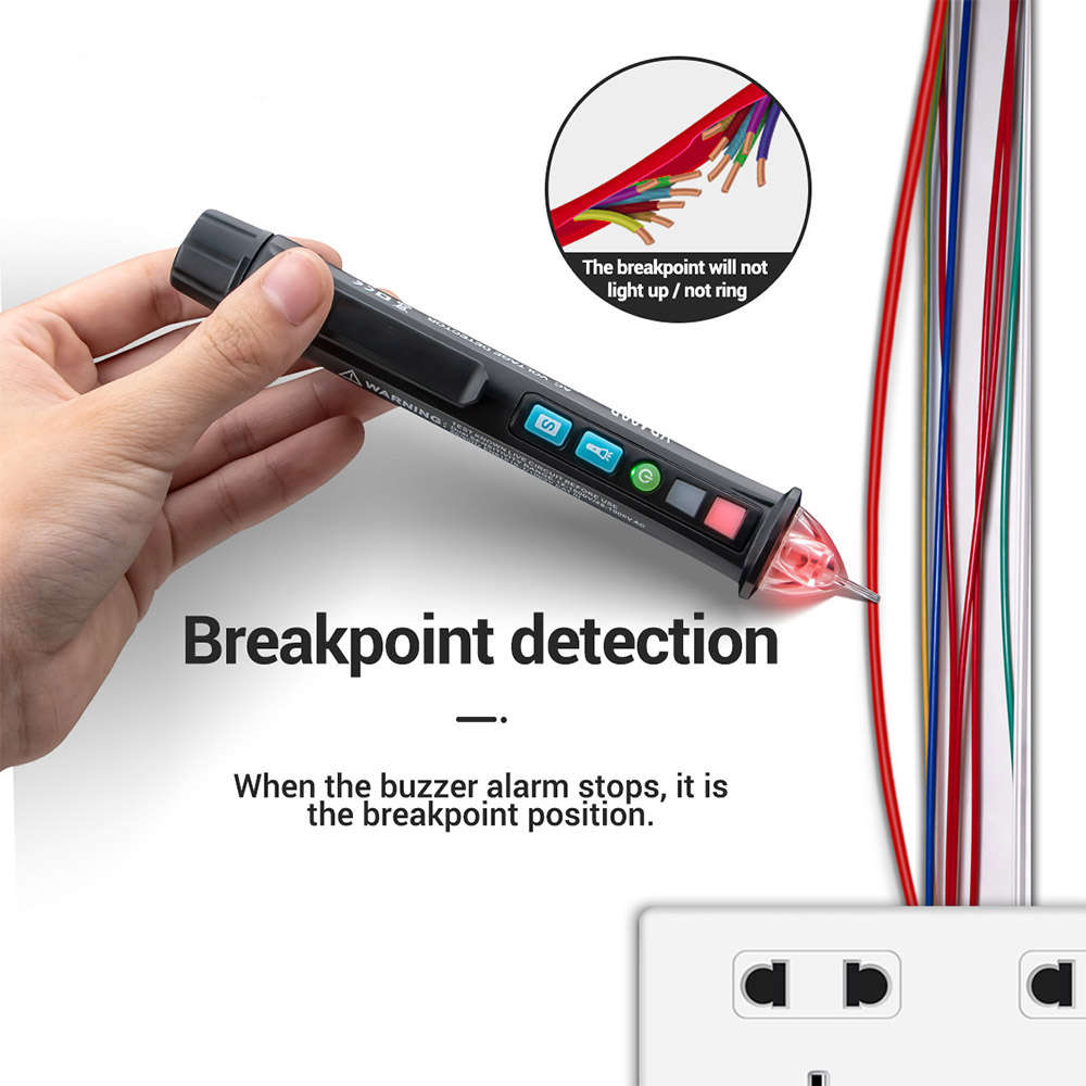 Multi-Function 12V-1000V Pen Style Non-Contact AC Voltage Detector