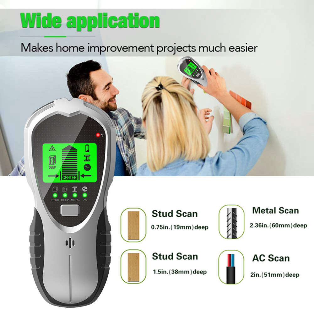 4 In 1 Electric Wall Detector Stud Finder Scanner with Digital LCD Display