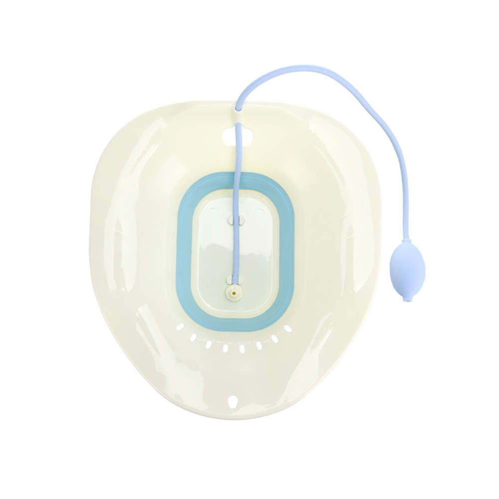 Foldable Bidet Sitz Bath Tub with Flusher for Postpartum Care - Blue