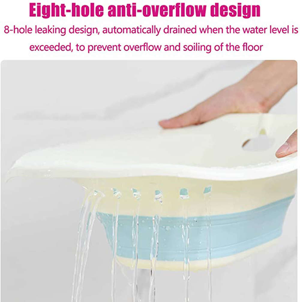 Foldable Bidet Sitz Bath Tub with Flusher for Postpartum Care - Blue