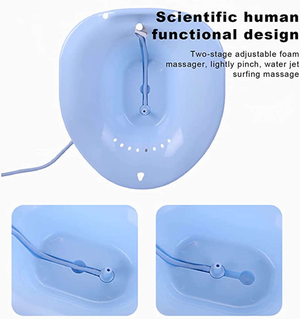 Portable Bidet Sitz Bath with Flusher for Postpartum Nursing Care - Blue