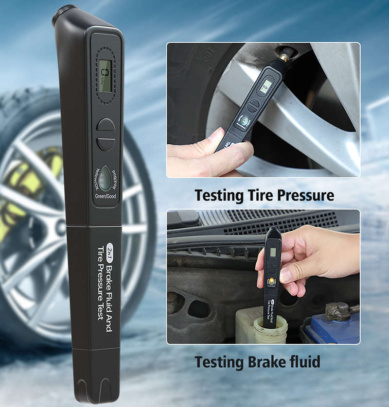 Portable 2 In 1 Digital Auto Brake Fluid and Tire Pressure Tester