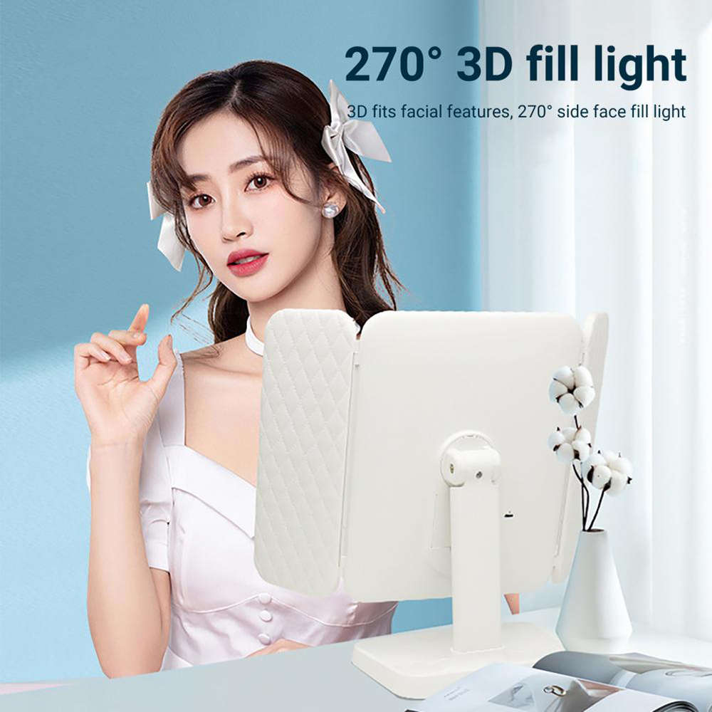3X Magnifying 3-Color Light Touch LED Vanity Mirror with 52 LED Light
