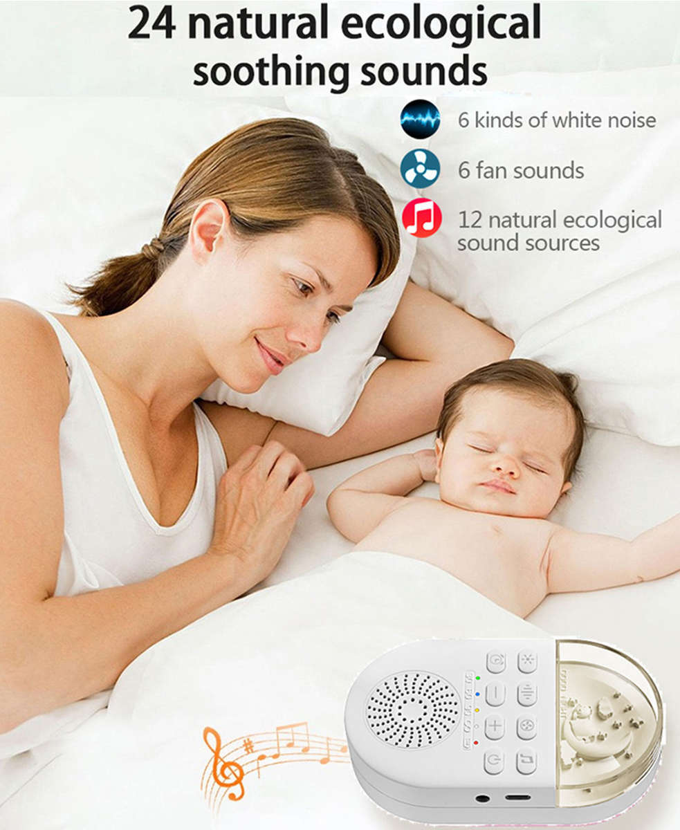 24 Soothing Sound White Noise Sleep Machine with Night Light & Timer