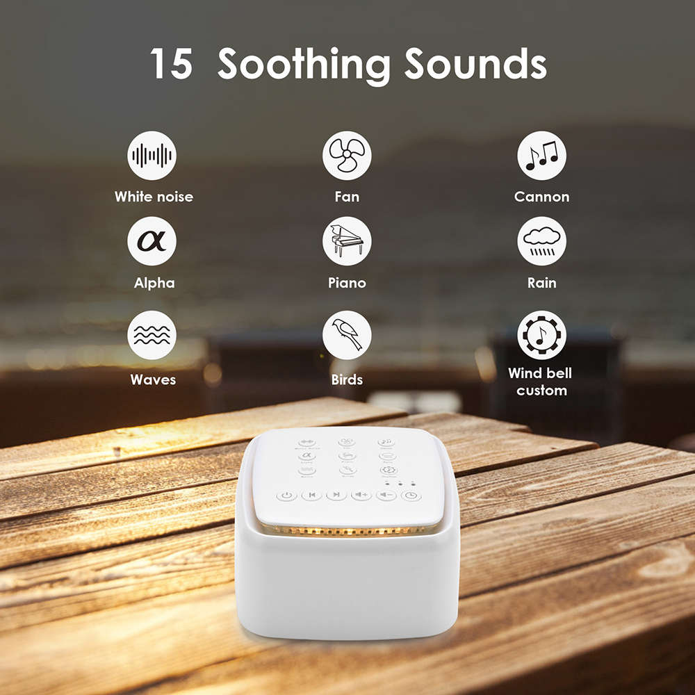 15 Soothing Sound White Noise Sleep Machine with Timer & Night Light