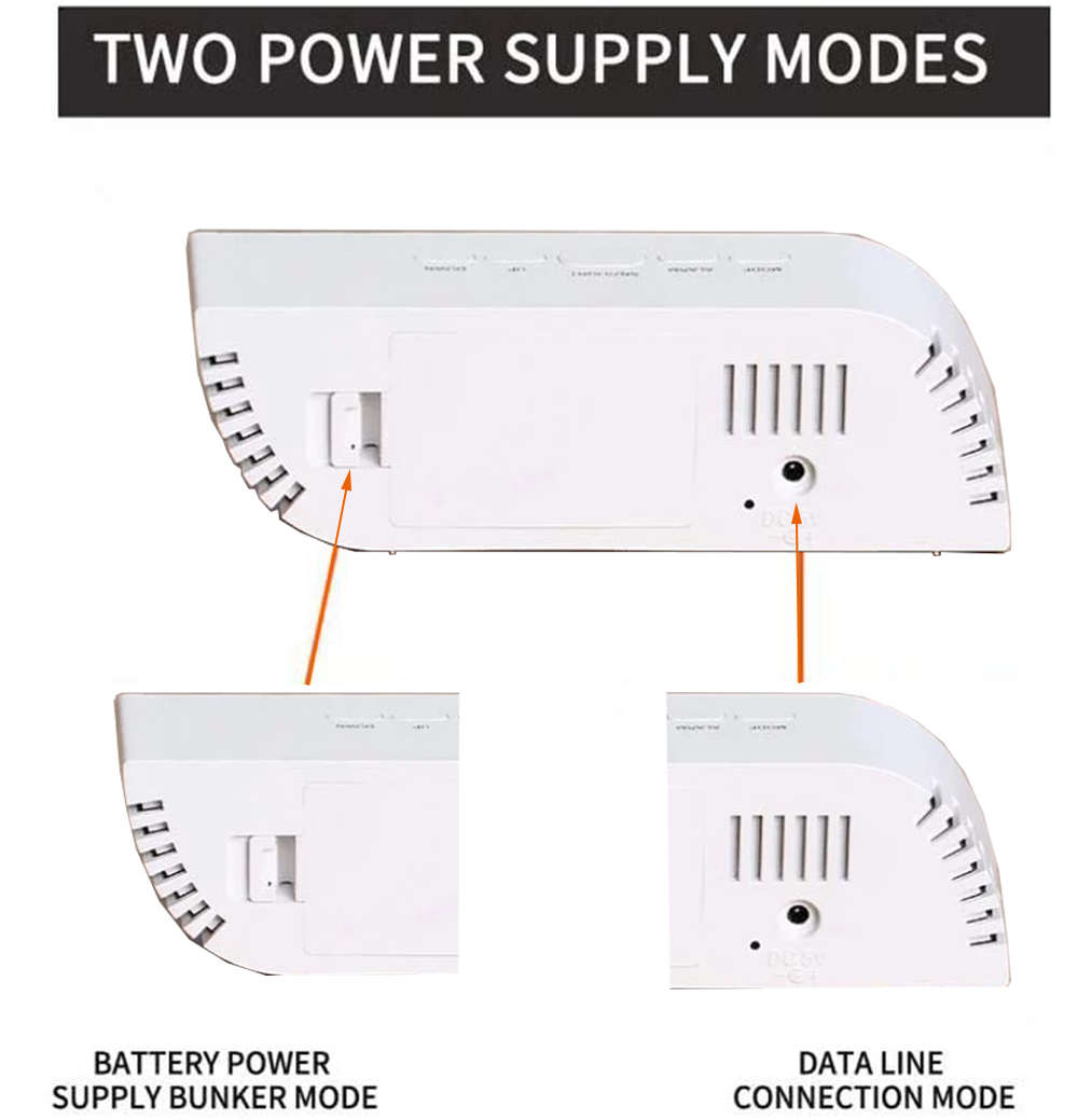 Digital Creative Trapezoidal Shape LED Mirror Alarm Clock - White Font