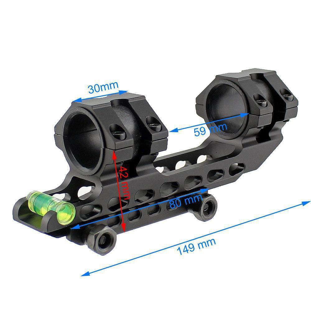 Tactical 25.4/30mm Adjustable Picatinny Rail Scope Mounts with Bubble Level