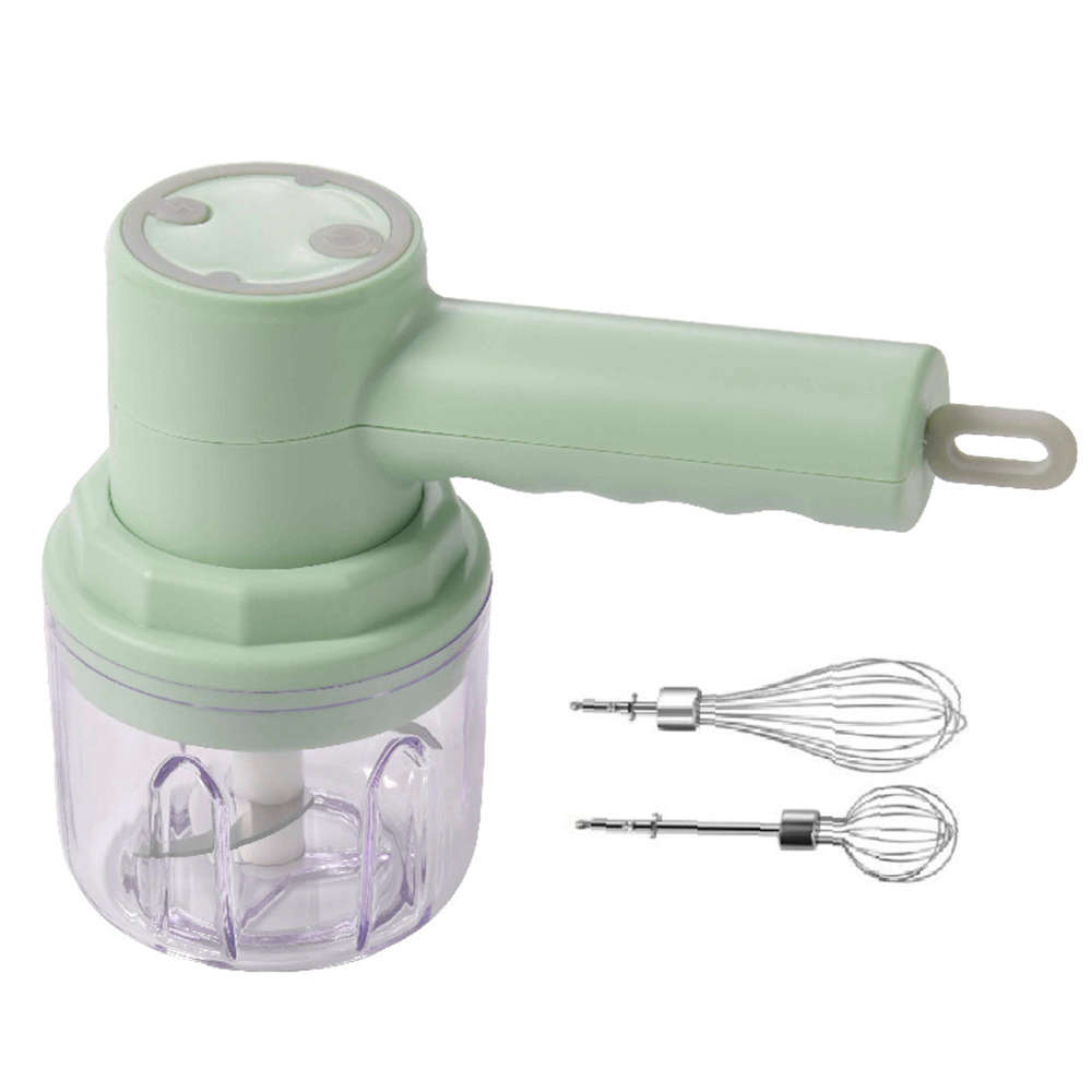 3 In 1 USB Electric Blender Handheld Garlic Chopper Meat Grinder - Green