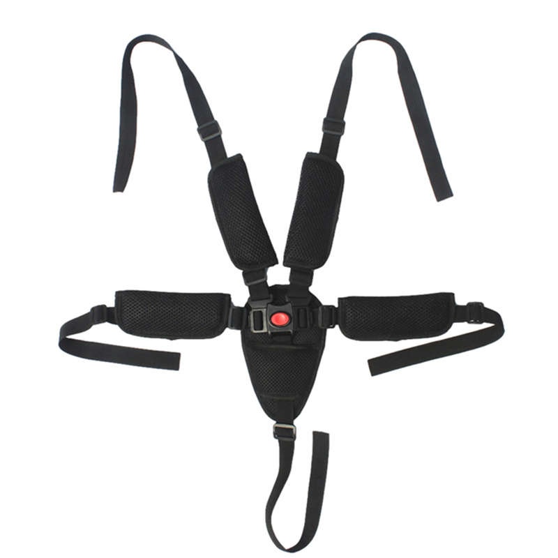 Universal Baby 5 Point Safety Harness Belt For High Chair Stroller - Black