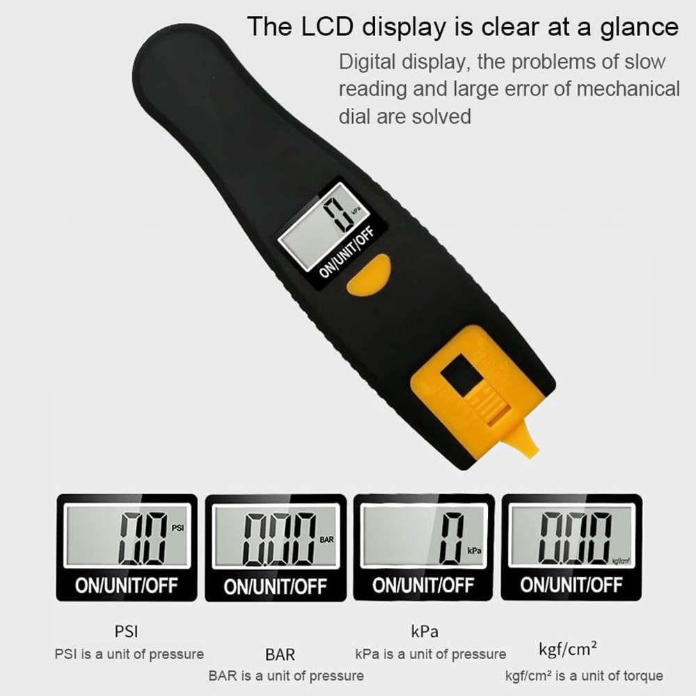 2 in 1 Digital LCD Display Car Tire Tyre Air Pressure Gauge Meter