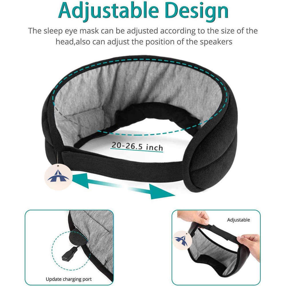 2 in 1 Adjustable Soft Cotton Bluetooth Headphone Sleep Music Eyemask