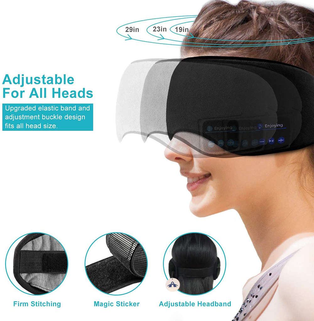 2 in 1 Adjustable Soft Cotton Bluetooth Headphone Sleep Music Eyemask