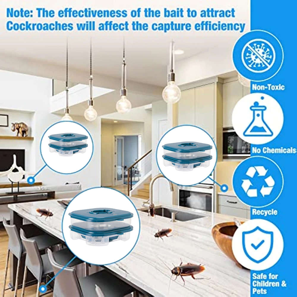 Reusable Double Layer Cockroach Harmless Trap Catcher Box For Home Garden