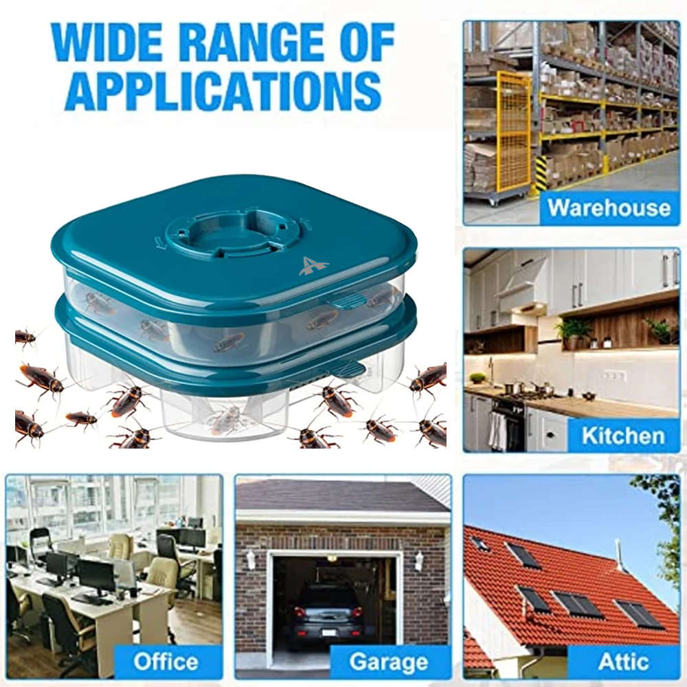 Reusable Double Layer Cockroach Harmless Trap Catcher Box For Home Garden