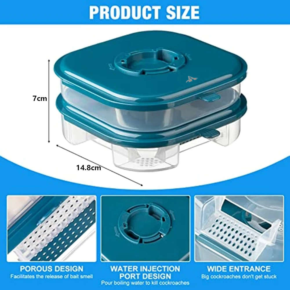 Reusable Double Layer Cockroach Harmless Trap Catcher Box For Home Garden