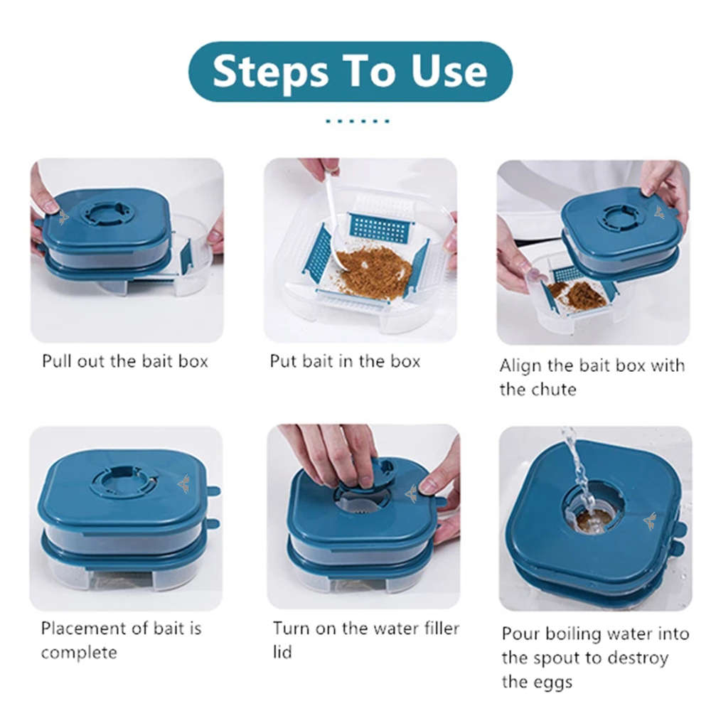 Reusable Double Layer Cockroach Harmless Trap Catcher Box For Home Garden