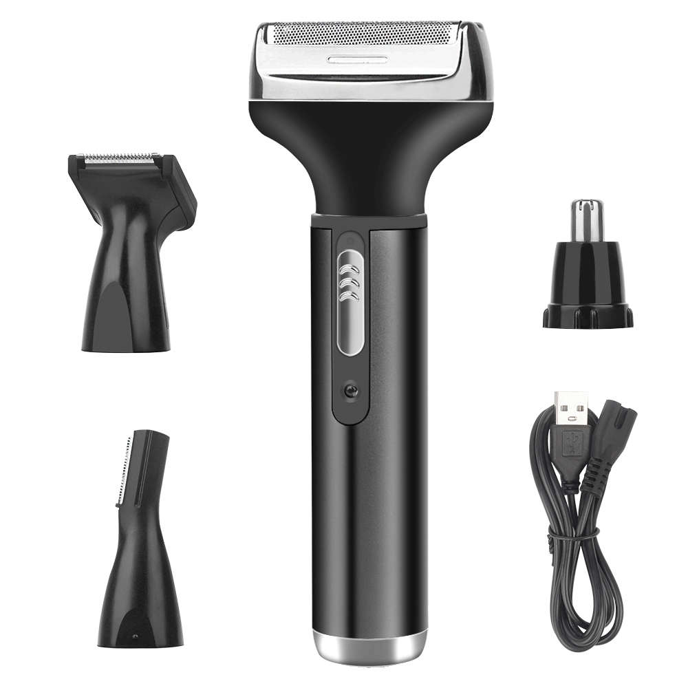 Portable 4 in 1 Mens Electric Hair Trimmer for Face/Eyebrow/Ear & Nose Hair