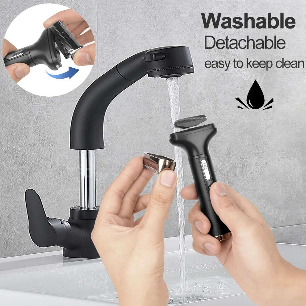 Portable 4 in 1 Mens Electric Hair Trimmer for Face/Eyebrow/Ear & Nose Hair