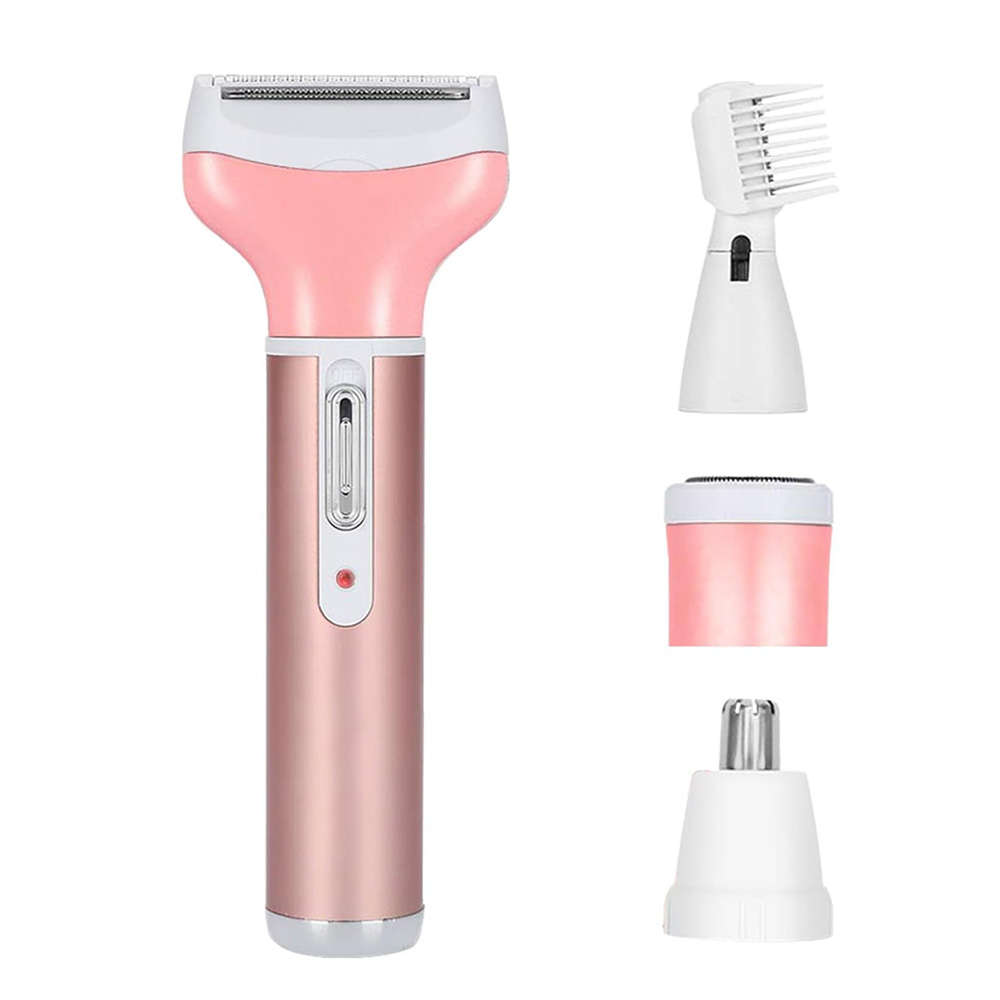 4-in-1 Women's Electric Shaver Set for Eyebrow Face Nose Body Underarm