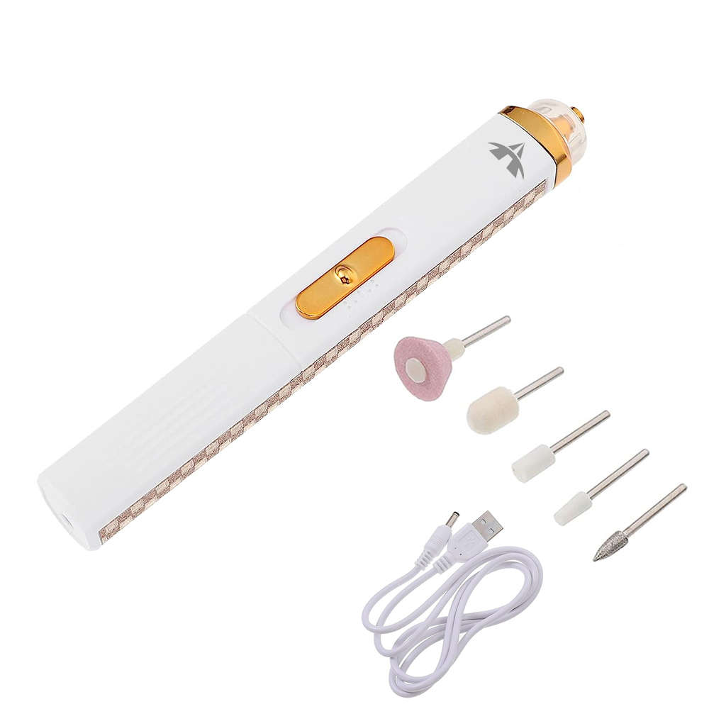 Portable 5 In 1 Pen Shape Electric Nail Polisher Manicure Drill Kit