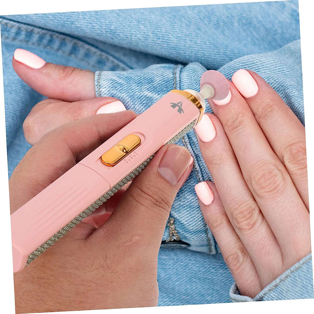 Portable 5 In 1 Pen Shape Electric Nail Polisher Manicure Drill Kit - Pink