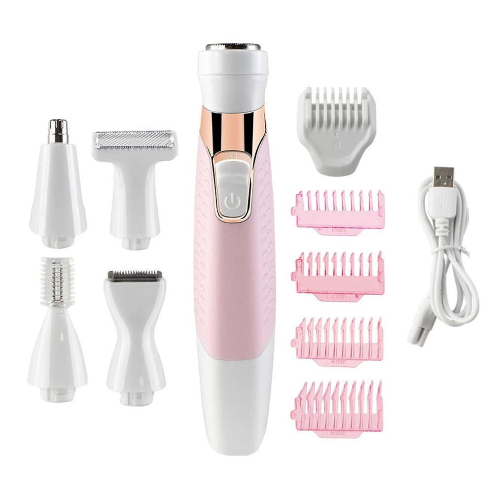 Portable 5 in 1 Wet/Dry Electric Shaver Razor for Face Nose Eyebrow Armpit