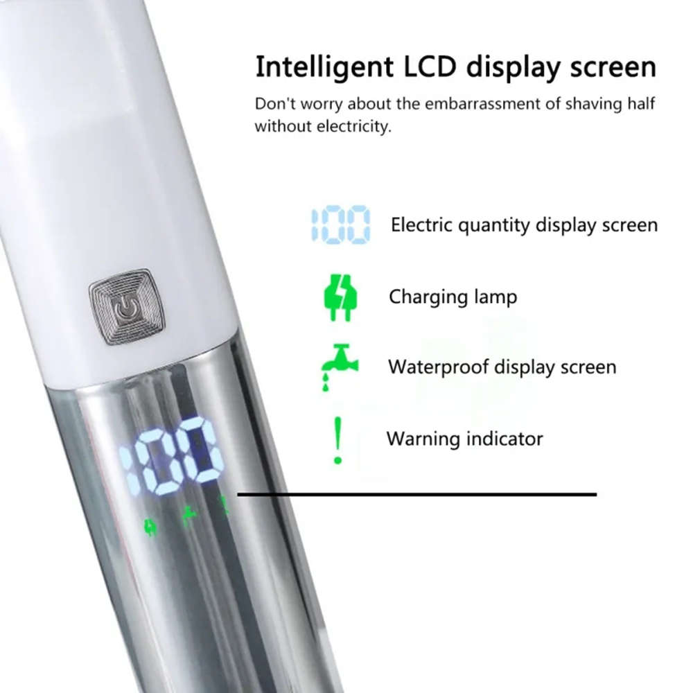 Portable 6-in-1 Painless Women Electric Body Epilator Kit With LCD Display