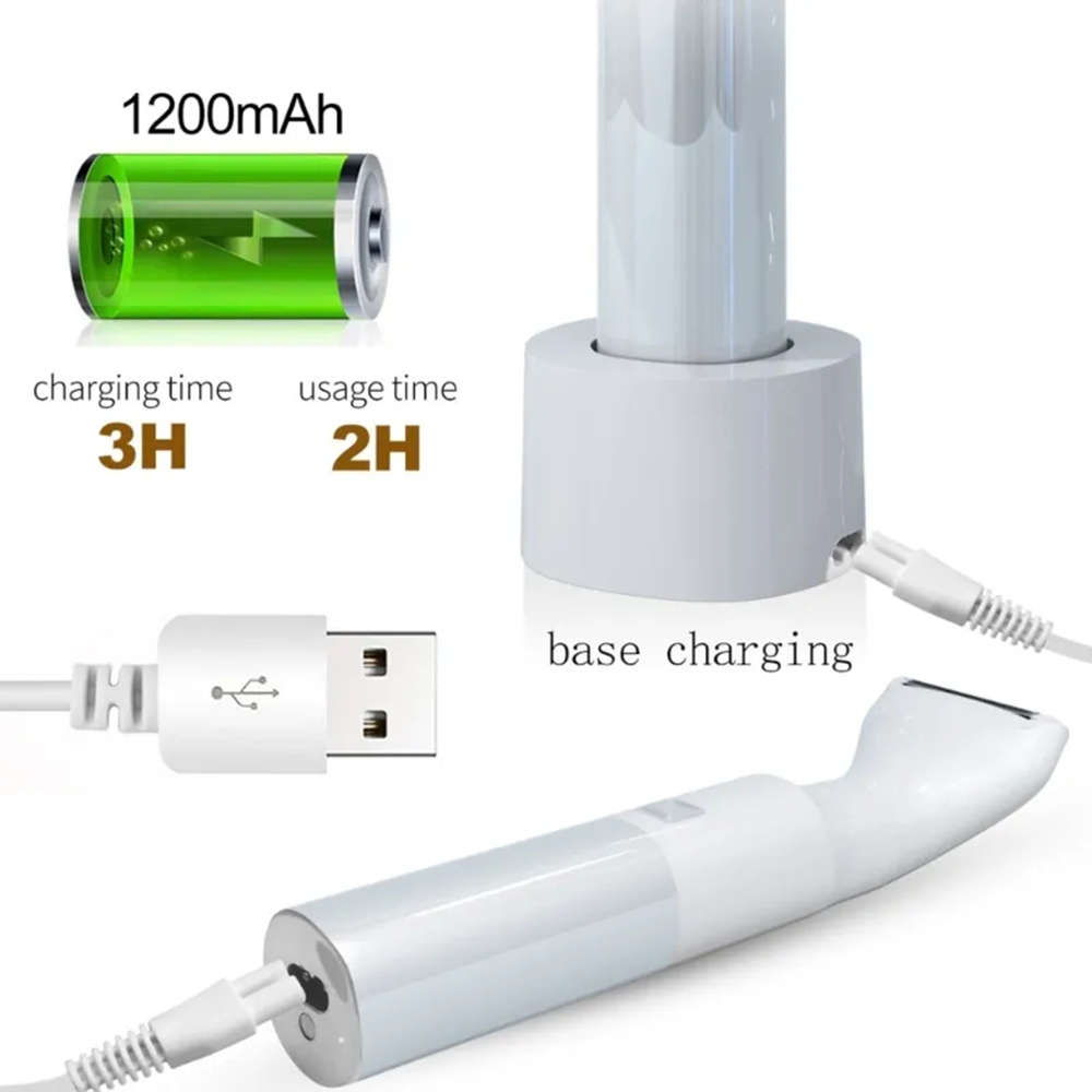 Portable 6-in-1 Painless Women Electric Body Epilator Kit With LCD Display