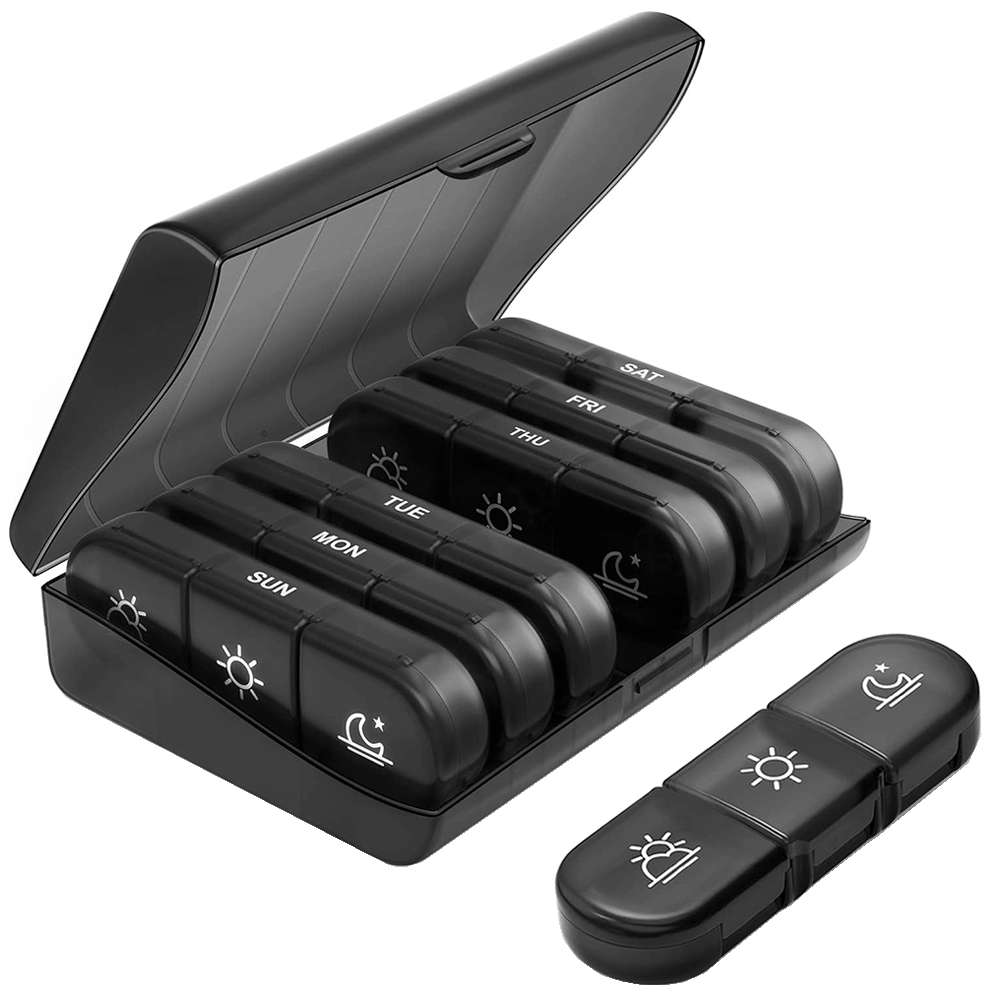 Portable Weekly Pill Organizer 3 Times a Day with 7 Daily Large Pill Box