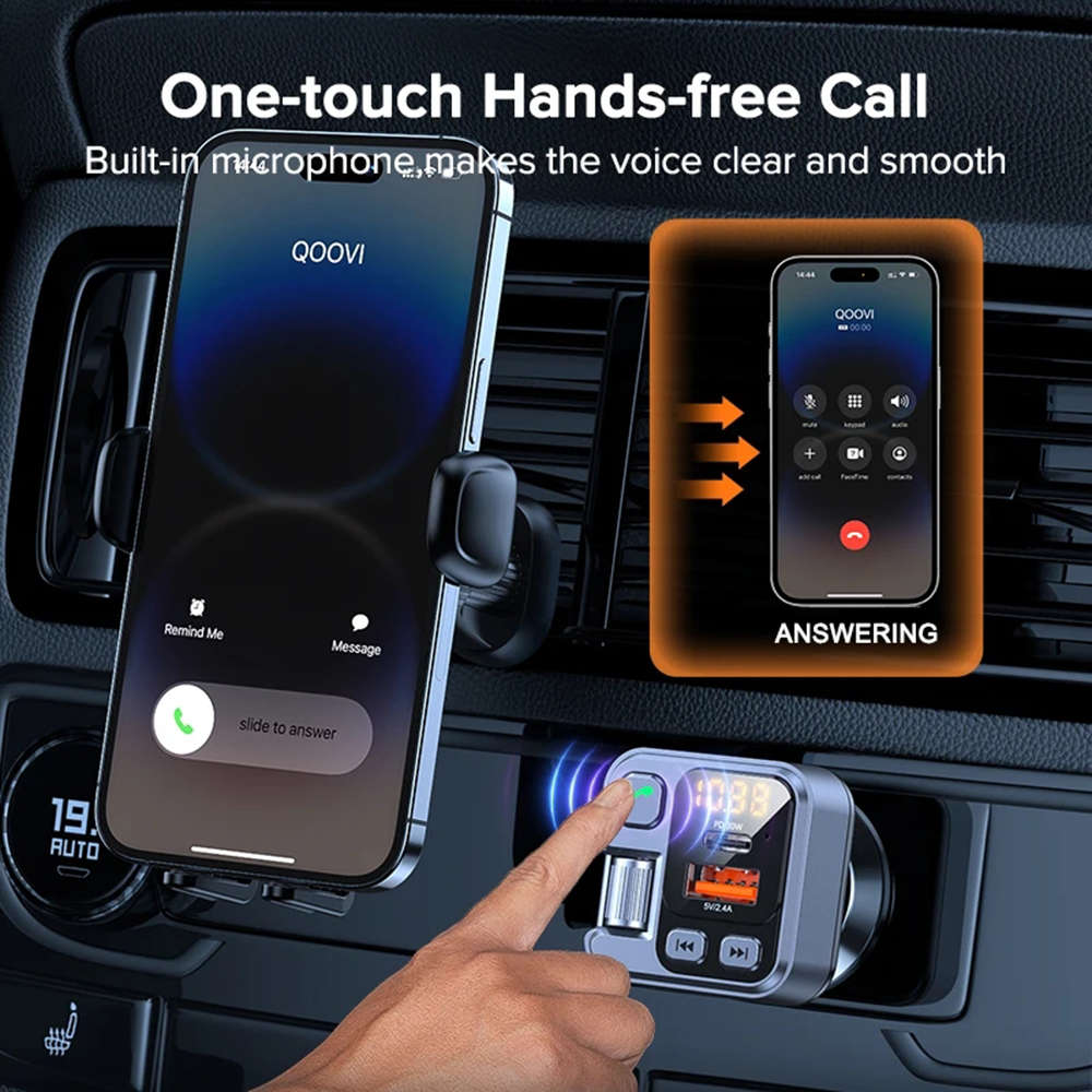 Handsfree Car Bluetooth 5.1 MP3 Player Stereo Car FM Transmitter