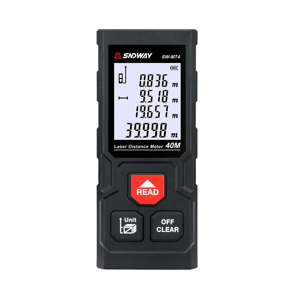 40M Handheld Digital Laser Distance Meter with Backlit LCD Display