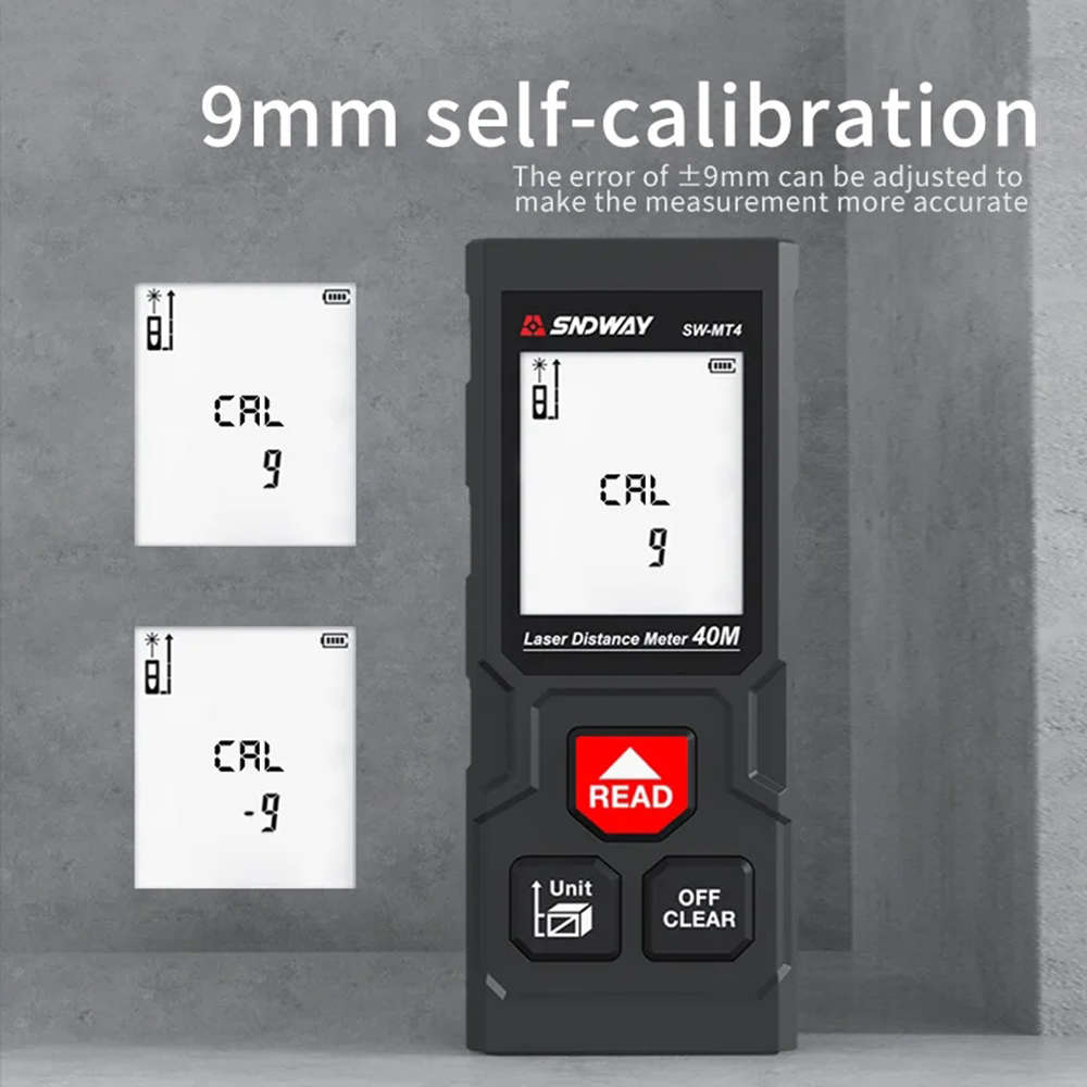 40M Handheld Digital Laser Distance Meter with Backlit LCD Display