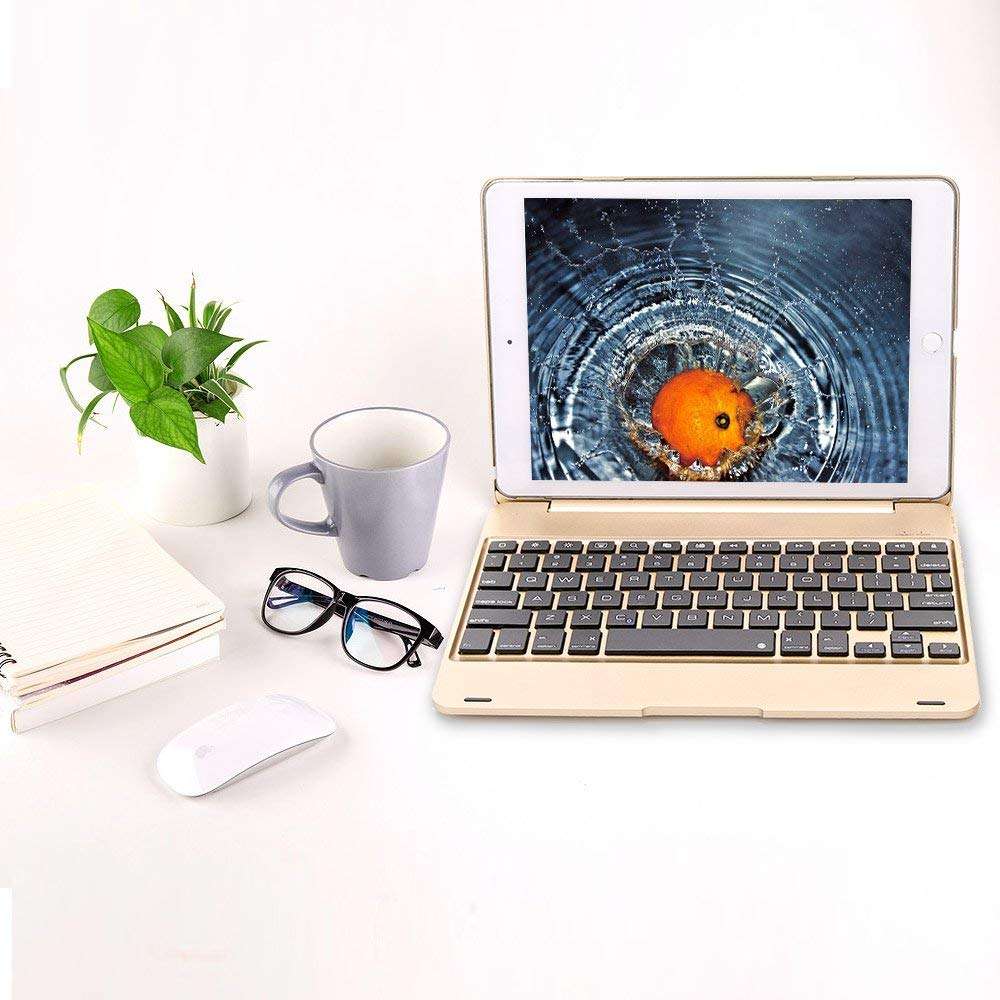 Wireless Bluetooth Keyboard Case for ipad air 2 Pro 9.7-Gold