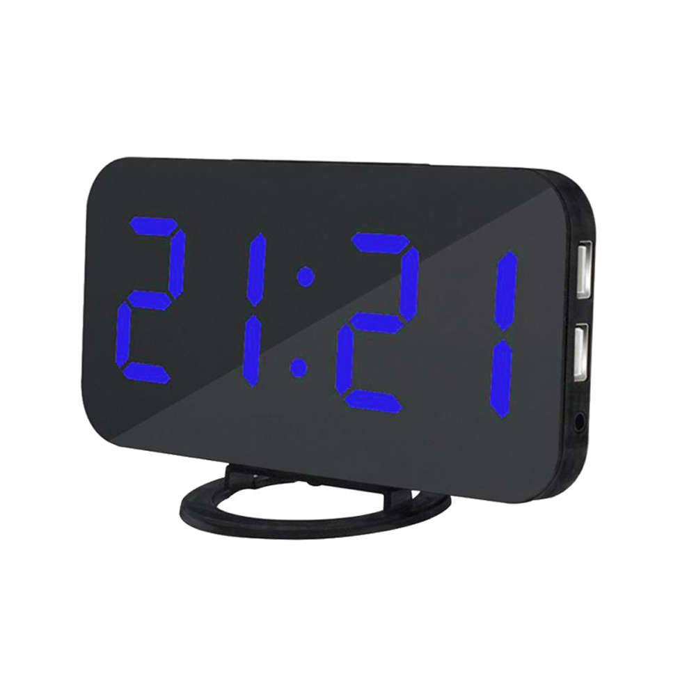 Large LED Display Digital Alarm Clock with Dual USB