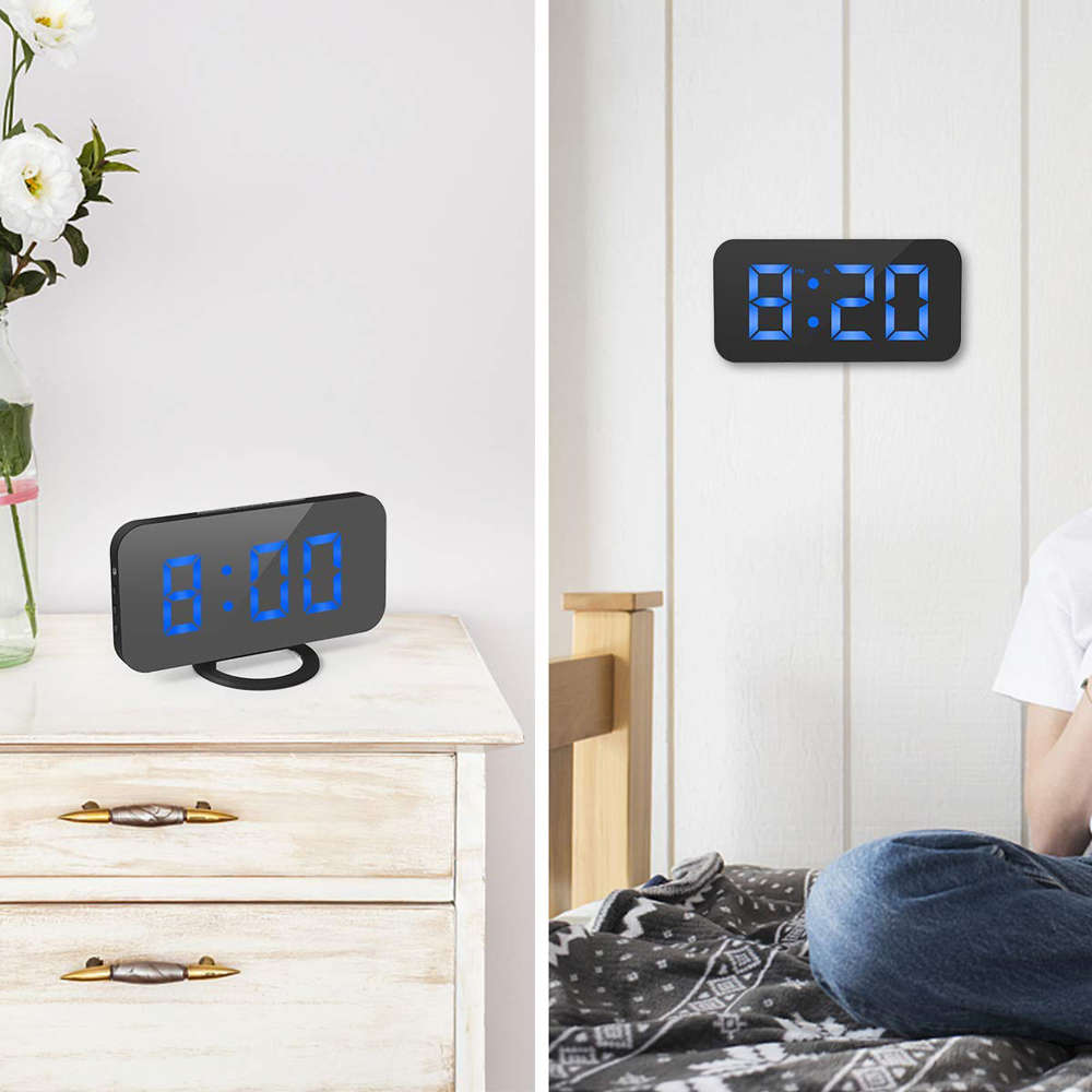 Large LED Display Digital Alarm Clock with Dual USB