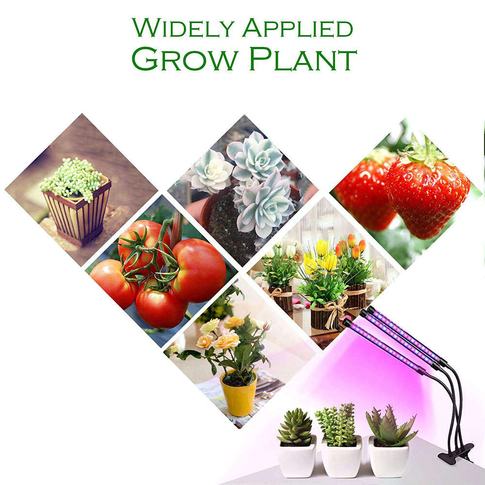 30W Auto ON/Off 3 Head Timing LED Plant Grow Light