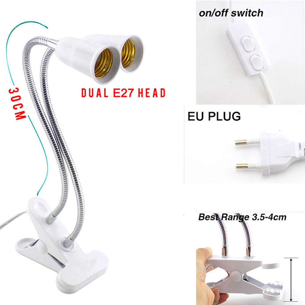 Dual Head 200 Led Plant Flower Grow Light Set with Desk Clip Holder