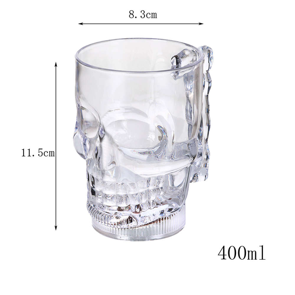 400ML Skull Beer Mugs Color Changing Water Sensing LED Beer Cup