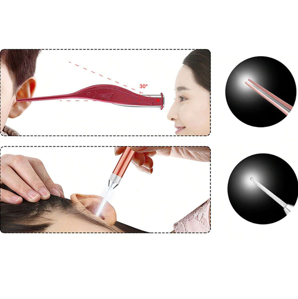 2 Piece Flashlight Earpick Spoon Ear Cleaner