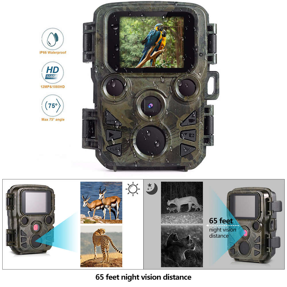 12MP 1080P HD Mini Size Wildlife IR Trail Night Vision Hunting Camera